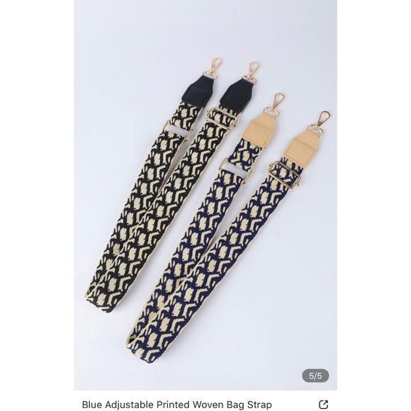 Blue Adjustable Printed Bag Strap with Hardware - Picture 8 of 9